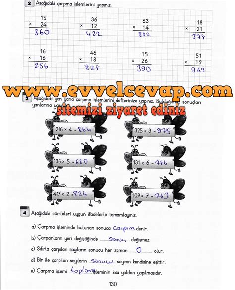 3 Sınıf Matematik Ders Kitabı Meb Sayfa 125 129 130 133 136 Cevapları