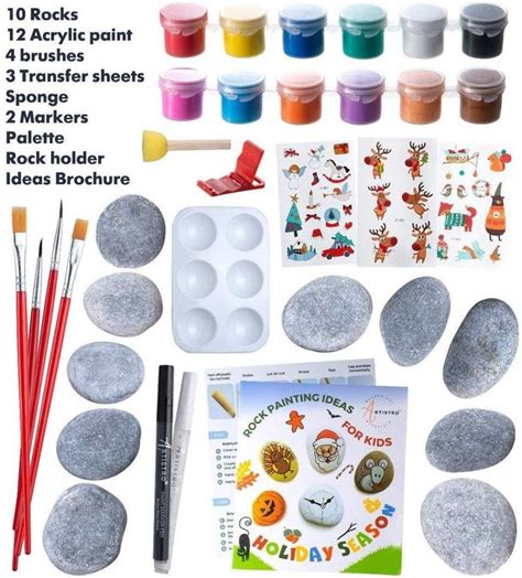 Rock Painting Kit Art Set For Painting Stones In 2021 Art Sets For