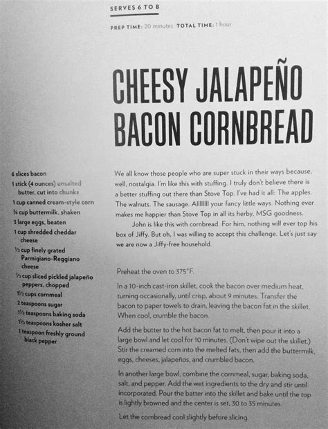 Chrissy Teigen's Cheesy Jalapeño Bacon Cornbread Recipe