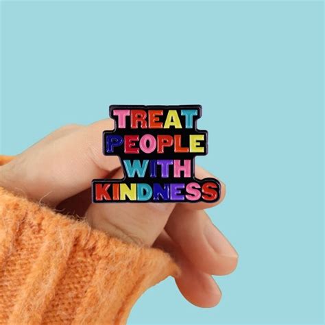 Treat People With Kindness Tpwk Rainbow Groovy Lapel Pin Harry Etsy