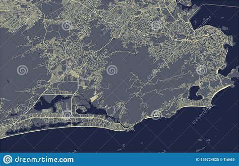 Mapa De La Ciudad De Rio De Janeiro Suroriental El Brasil Stock De