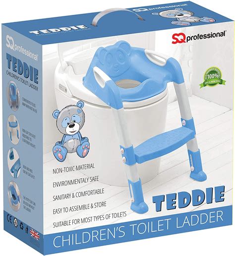 Teddie Children Toilet Ladder With Steps Potty Traine Blue Top Toys