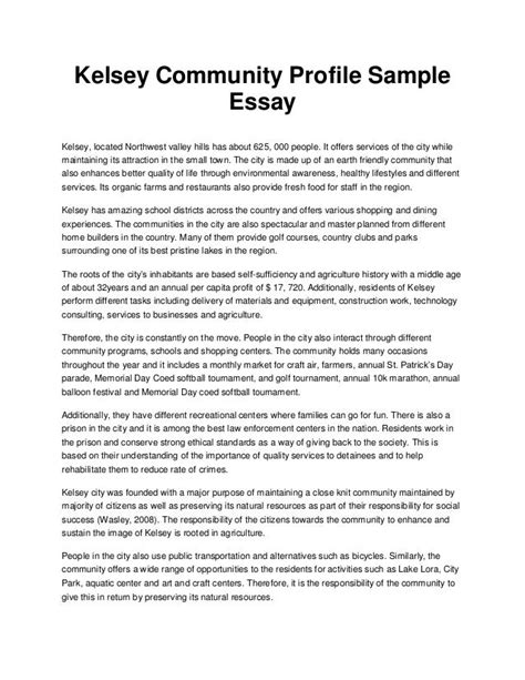 😀 Sample Profile Essay Profile Essay Free Essays 2019 01 30