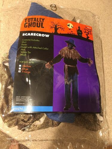 Totally Ghoul Scarecrow Mens Halloween Costume Size Xl 40 46 New