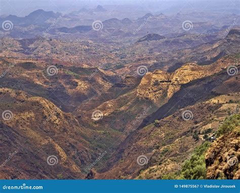 Beauty Of A Mountainous Landscape In Northern Ethiopia Stock Image