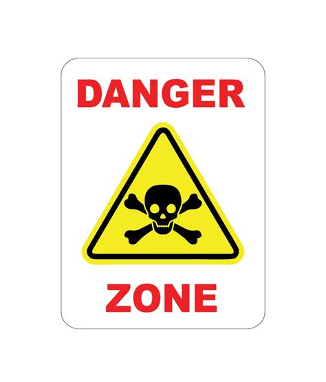 Sign Ever™ Pack Of 2 Danger Zone Sign Sticker Commercial Signage