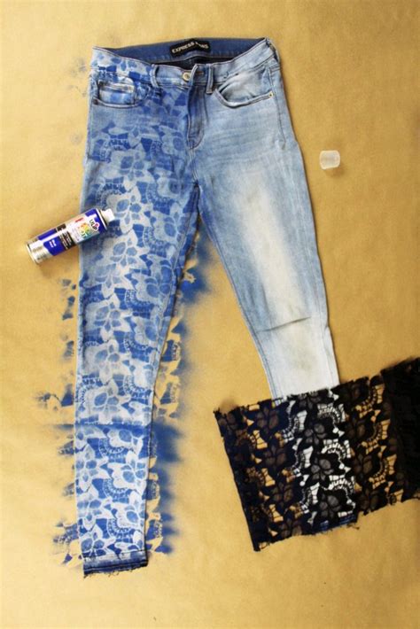 10 Minute Diy Lace Denim Jeans Refashion Tutorial Creative Fashion Blog