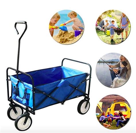 New Mac Sports Collapsible Folding Outdoor Utility Wagon Blue Foldable