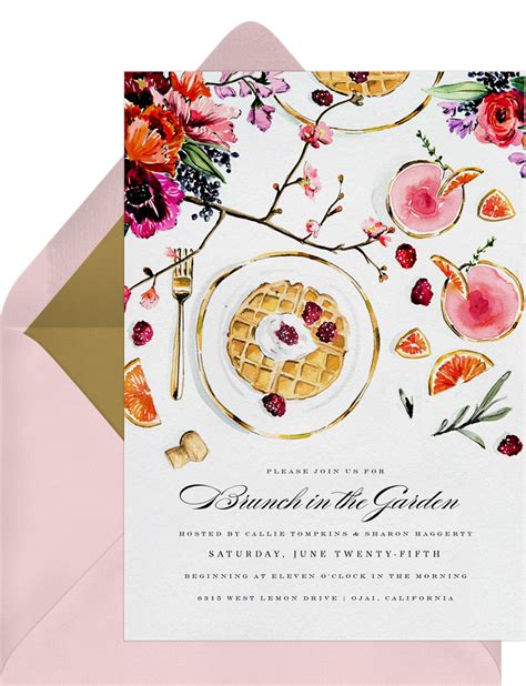 Brunch Blooms Invitations In Pink