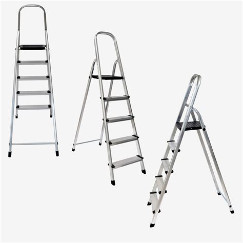 High Quality Foldable 5 Step Aluminium Ladder L45cm X B97cm X H155cm Haus Alchemy