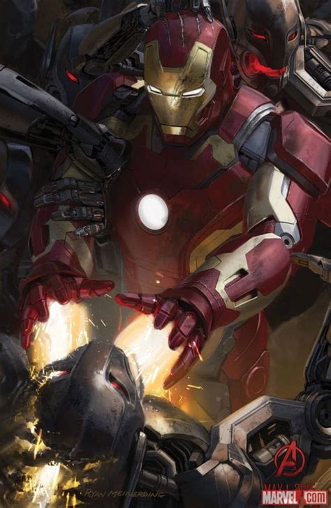Sdcc Marvel Avengers 2 Poster Concept Art Ultron Vs Iron Man Ultron