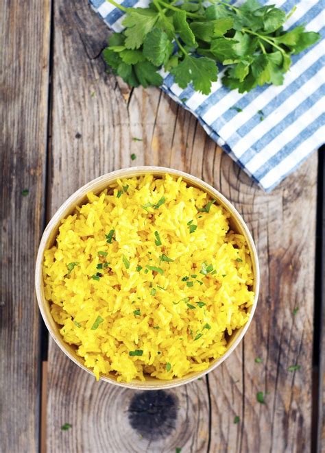 Serve with chicken, meat, or fish. (Simple) Turmeric Yellow Rice | Yellow rice recipes ...