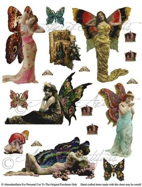 Printable Mystic Fairy Paper Dolls Vintage Fairies Printable Etsy Vintage Fairies Digital