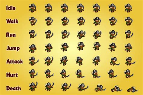 Free 2d Pirate Character Sprites