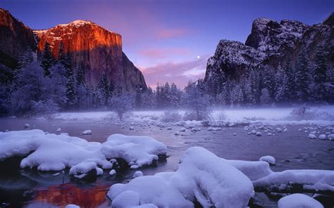 Yosemite In Winter 4k Wallpaper