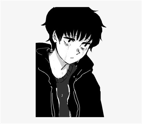 Avatan Aesthetic Anime Boy Black And White Png Image