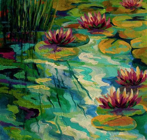 Lily Pads Ii Painting By Marion Rose Fine Art America