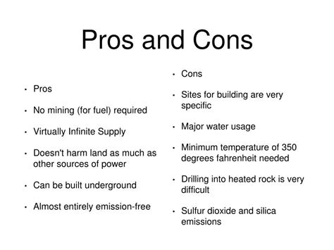 Geothermal Energy Pros And Cons Chart Biomass Pros And Cons Chart