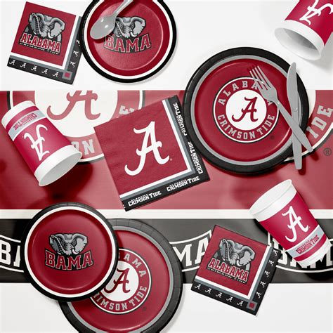 University Of Alabama Game Day Party Supplies Kit Serves 8 Guests