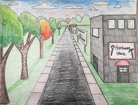 Elements Of The Art Room 5th Grade One Point Perspective Landscapes