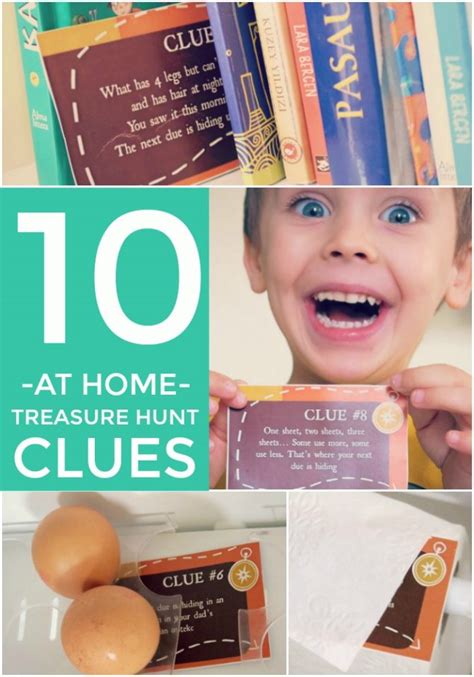 We created this awesome little treasure hunt printable for you so you can do this too! At Home Treasure Hunt with 10 Clues - Free Printable ...