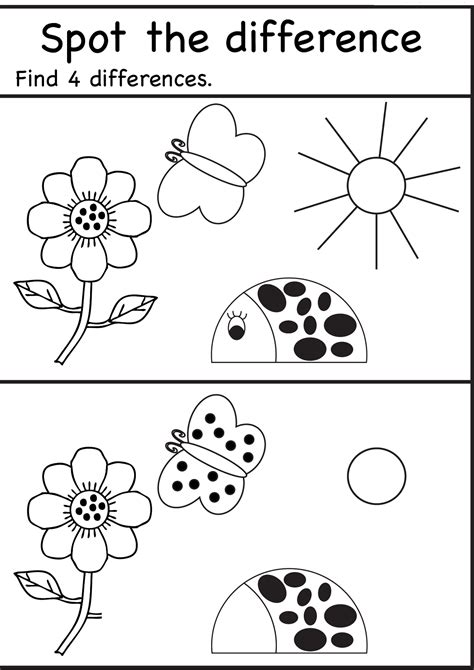 Spot The Difference Worksheets For Kids Worksheets For Kids Kids