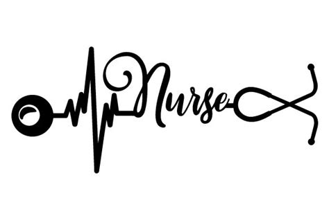 Stethoscope That Creates A Heartbeat And Nurse Written Svg Cut File