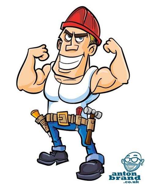 Cartoon Construction Worker Woodworking Workshop Woodworking Projects