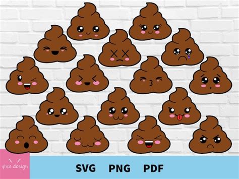 Paper Party And Kids Scrapbooking Poop Emoji Cut File Poop Emoji Svg