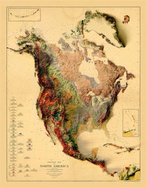 Large Detailed Relief Map Of North America North America Large Images