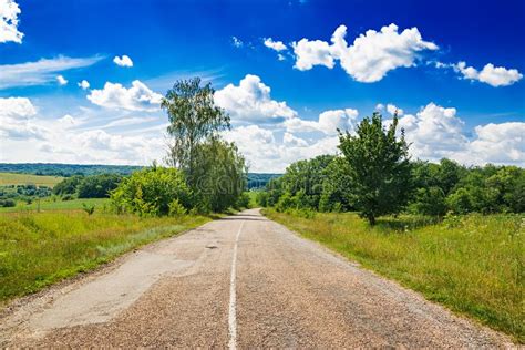 Road Against The Blue Sky Beautiful Landscape Stock Photo Image Of