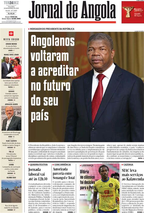 Capa Jornal De Angola De 2019 12 24