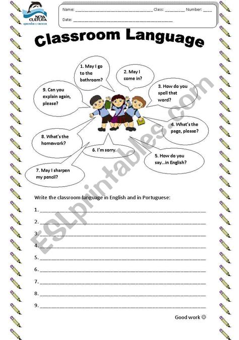 Classroom Language Esl Worksheet By Miarish