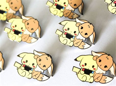 Pokemon Pikachu And Eevee Enamel Pin Etsy Australia