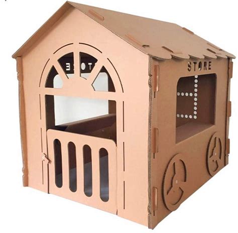 Seny Cardboard Kid Playhouse Corrugated Box Play House Dollhouses W47 X