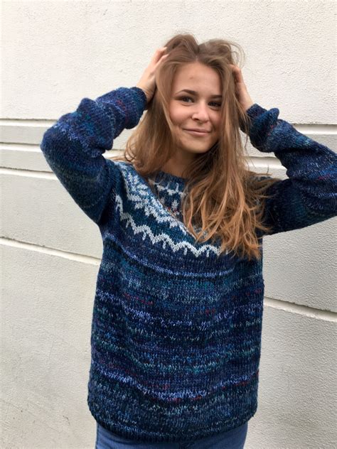 Cashmere sweater Blue sweater Fair Isle sweater Merino sweater | Etsy