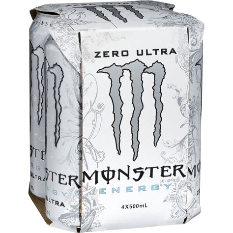 Monster Energy Drink Ultra Zero 4x500ml Pack Woolworths