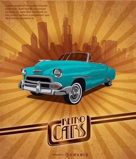 Retro Car Poster Vector Download