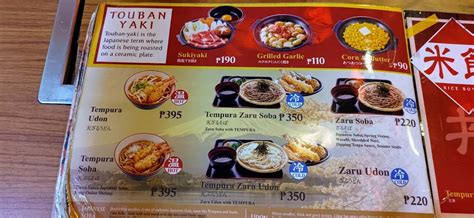 Menu At Dohtonbori SM North EDSA Restaurant Quezon City M24J M8V