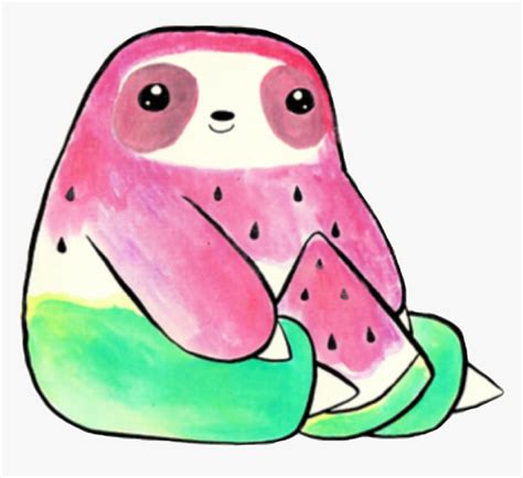 Maybe you would like to learn more about one of these? Sloth Clipart Fruit - Kawaii Cute Watermelon Drawing, HD ...