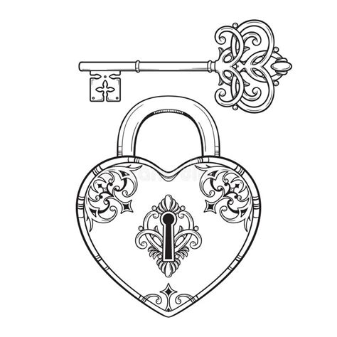 Old Key Tattoo Coloring Pages