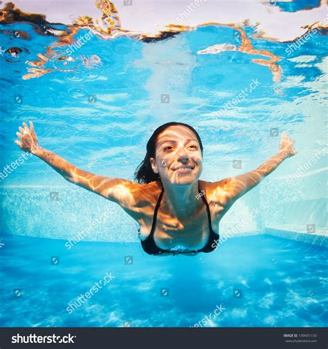 Underwater Woman Portrait Wearing Black Bikini In Swimming Pool Stock 37605 Hot Sex Picture