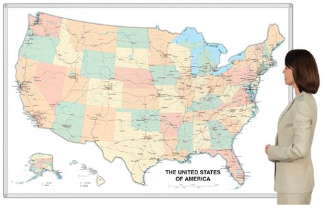 Magnetic Dry Erase United States Usa Whiteboard Map