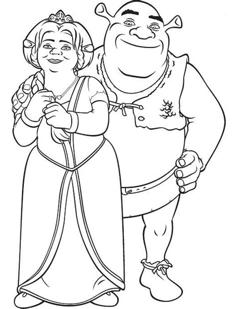 Fiona Y Shrek Son Felices Para Colorear Imprimir E Dibujar Dibujos