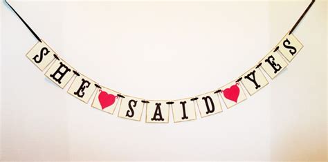 With a positive text on it. SHE SAID YES Mini Banner/ Engagement Garland/ Engagement ...