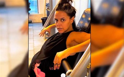 preggers neha dhupia gives major fitspiration as she works out in the gym angad bedi gives a