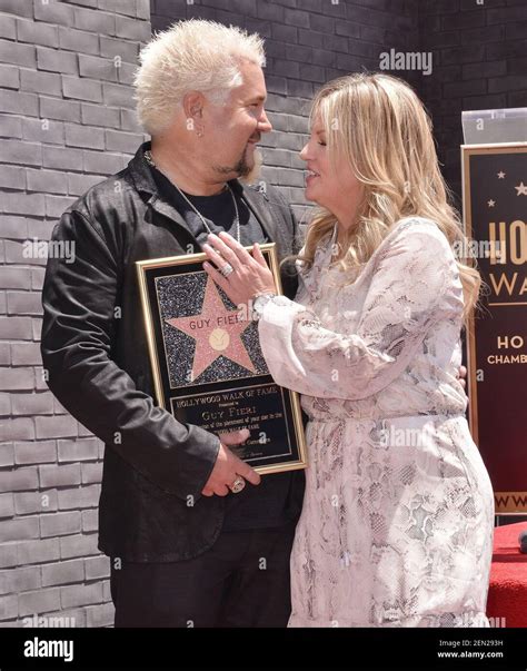 L R Guy Fieri And Wife Lori Fieri At His Star On The Hollywood Walk