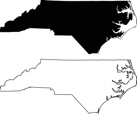 Map Of The North Carolina On White Background Black Outline Map Of