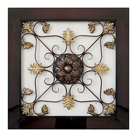 Medallion metal beach glass art, black swirl decorative wall hanging, swirling flourish. 32 X 32-in Square Medallion | Metal wall art, Elegant frame, Vintage decor
