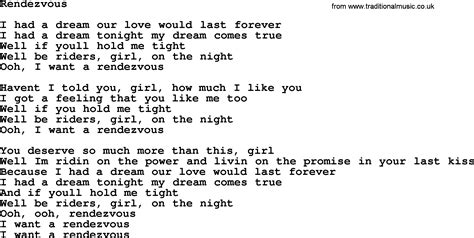 Bruce Springsteen Song Rendezvous Lyrics
